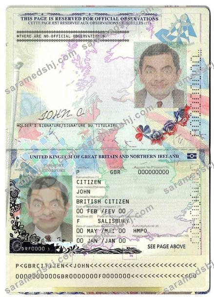 United Kingdom of Great Britain and Northern Ireland passport (2015-2020)